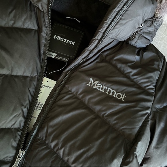 Marmot Montreal NWT 700 Fill Down Puffer Coat Parka Black - Picture 2 of 11